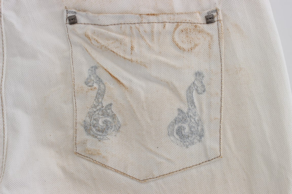 Jean bootcut slim en coton blanc Costume National