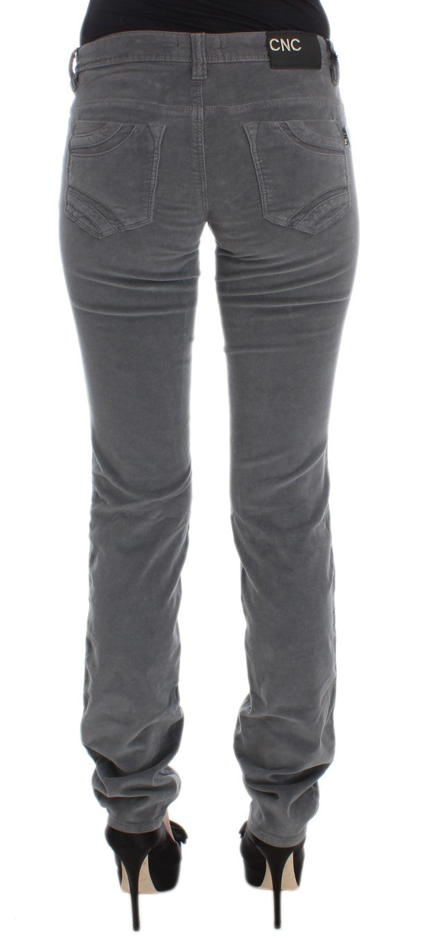 Jean en velours côtelé super slim gris Costume National