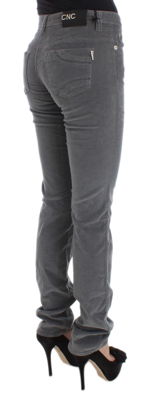 Jean en velours côtelé super slim gris Costume National