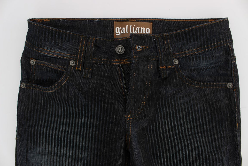 Jean bootcut slim en coton mélangé délavé bleu John Galliano