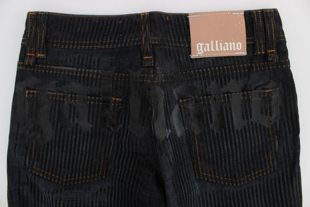 Jean bootcut slim en coton mélangé délavé bleu John Galliano