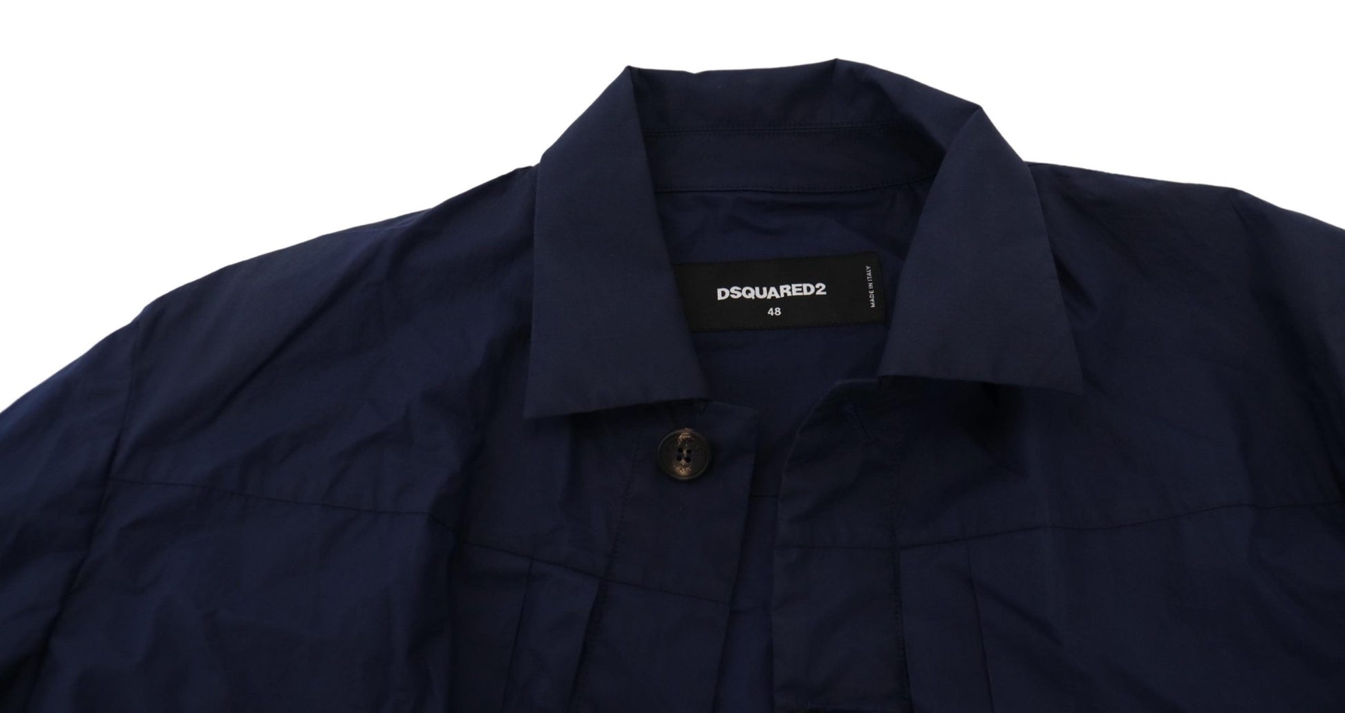 Chemise décontractée à manches longues et col en coton bleu foncé Dsquared²