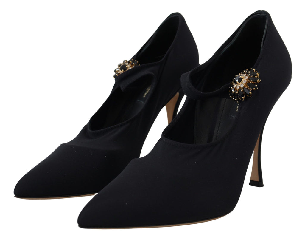 Escarpins Dolce &amp; Gabbana à chaussettes noires et cristaux extensibles
