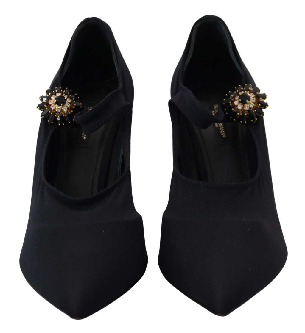 Escarpins Dolce &amp; Gabbana à chaussettes noires et cristaux extensibles