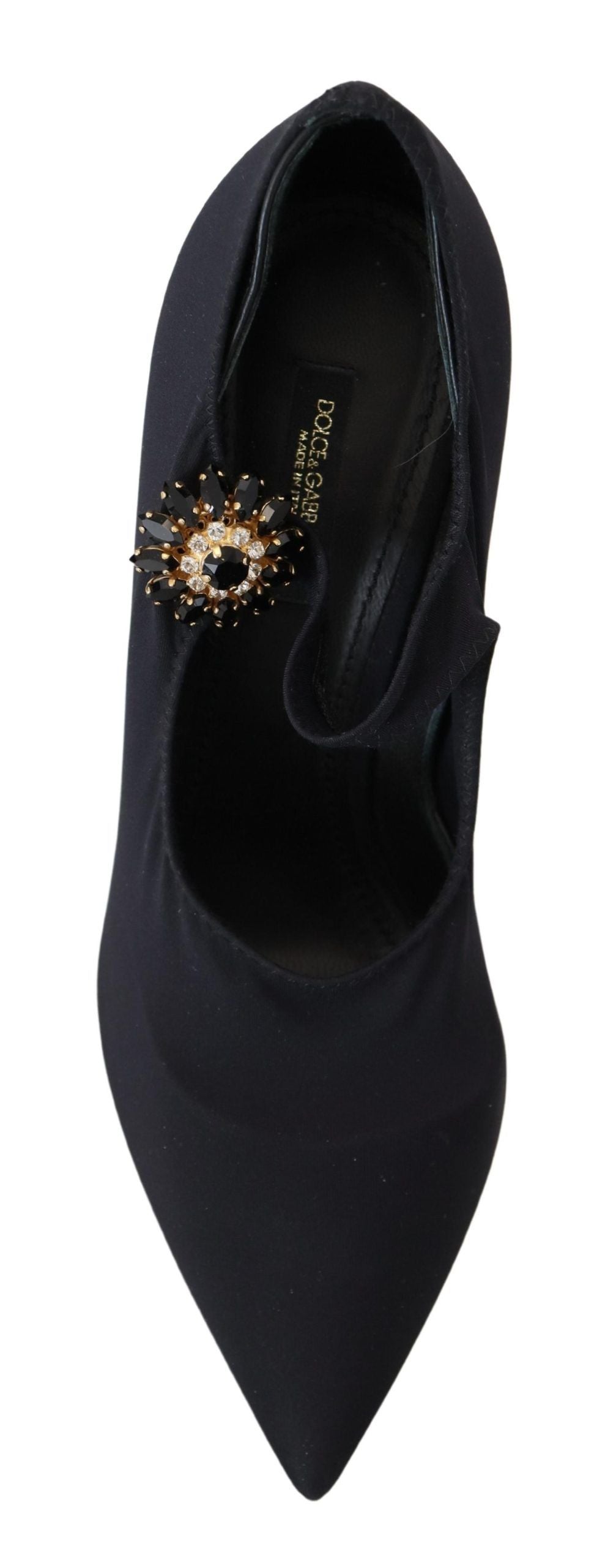 Escarpins Dolce &amp; Gabbana à chaussettes noires et cristaux extensibles