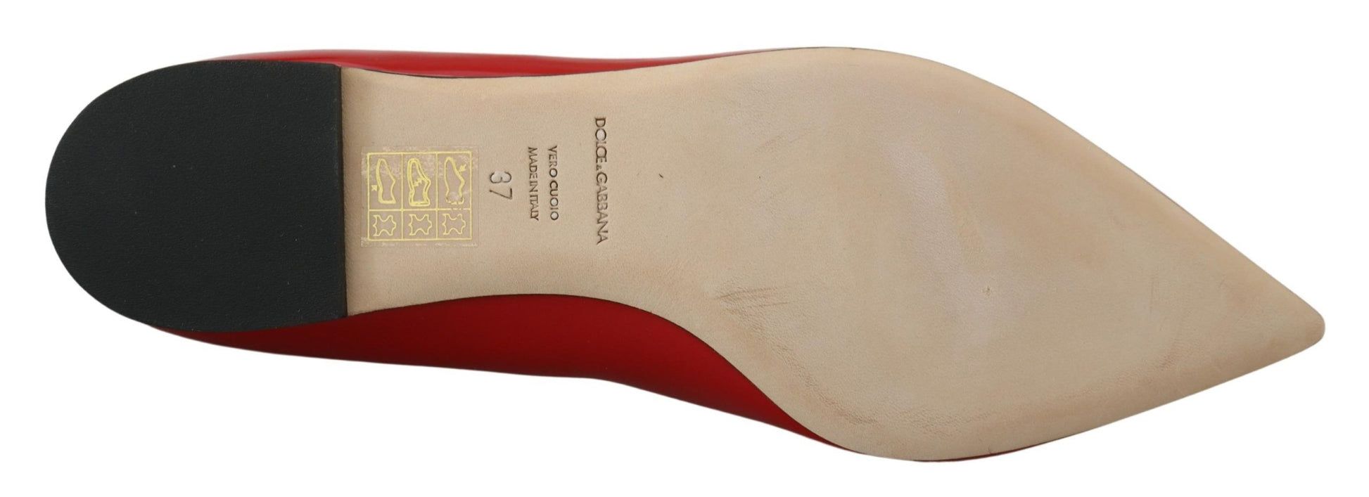 Mocassins plats Dolce &amp; Gabbana en cuir rouge avec cristaux