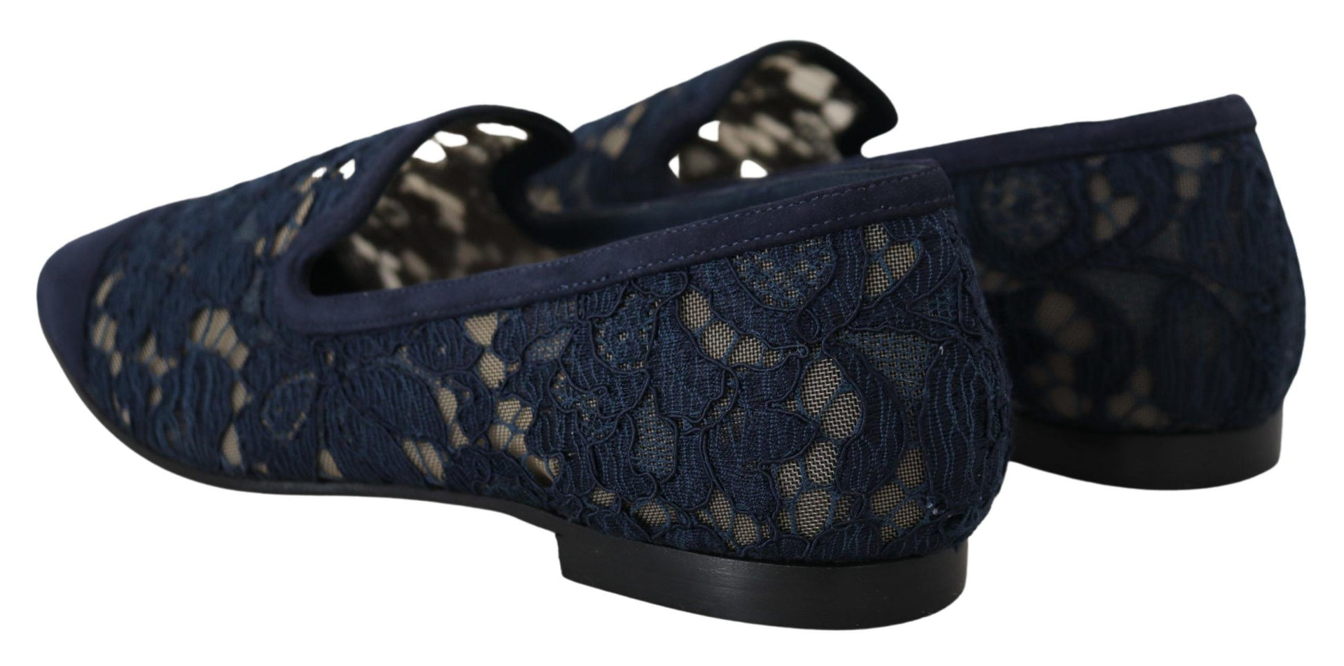 Mocassins plats Dolce &amp; Gabbana en dentelle florale bleue