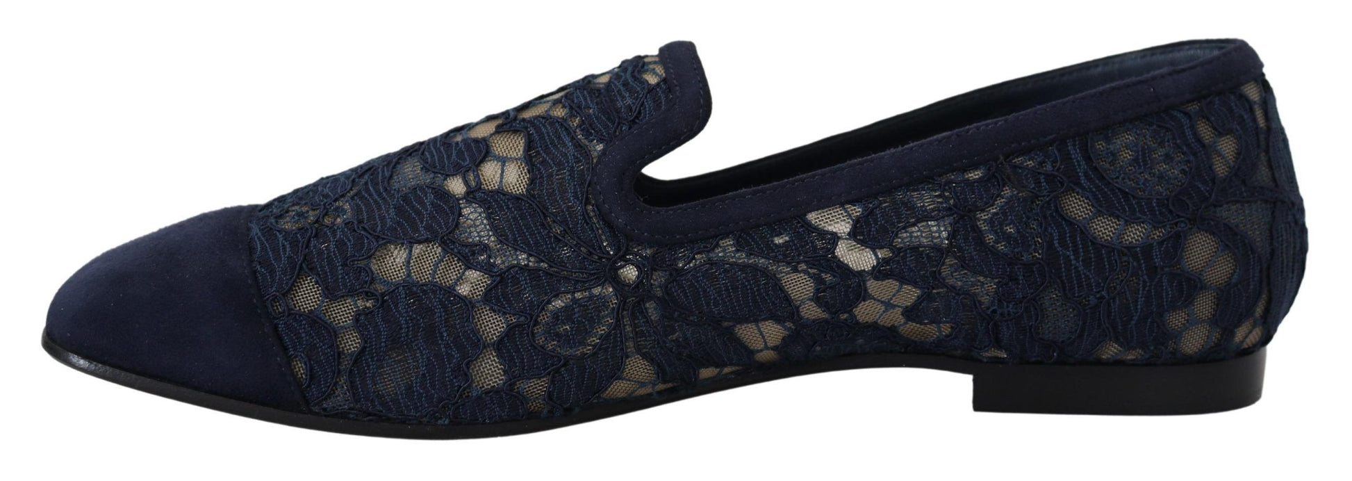 Mocassins plats Dolce &amp; Gabbana en dentelle florale bleue