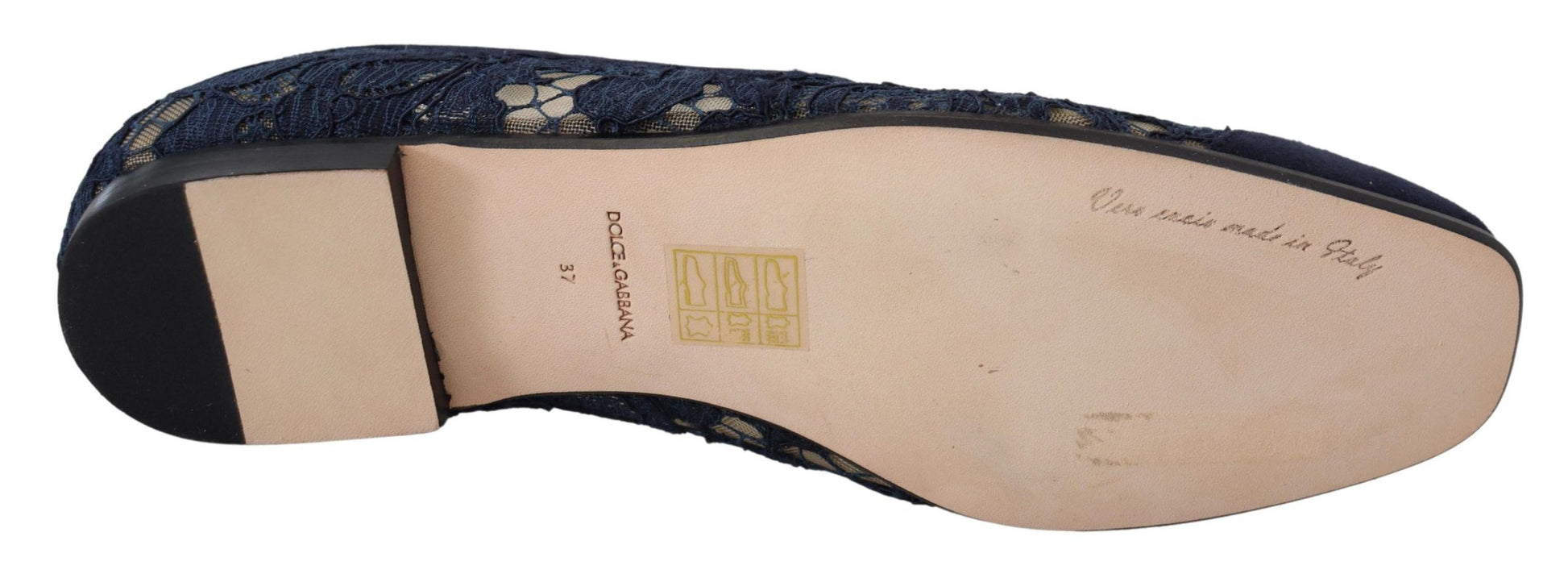 Mocassins plats Dolce &amp; Gabbana en dentelle florale bleue