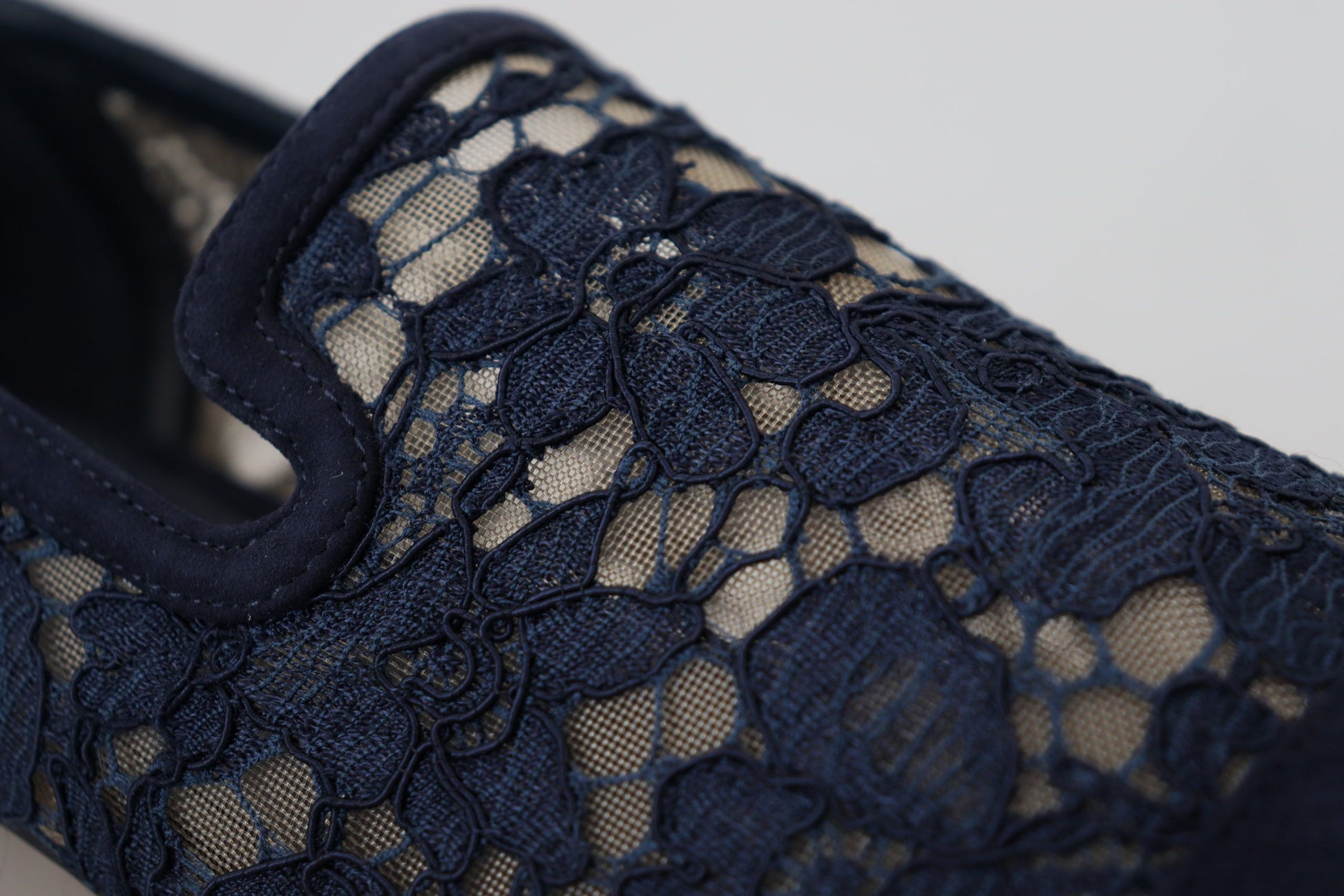 Mocassins plats Dolce &amp; Gabbana en dentelle florale bleue