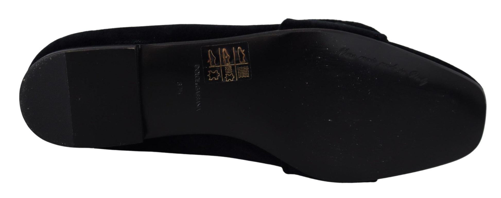 Mocassins plats Dolce &amp; Gabbana en velours noir avec cristaux