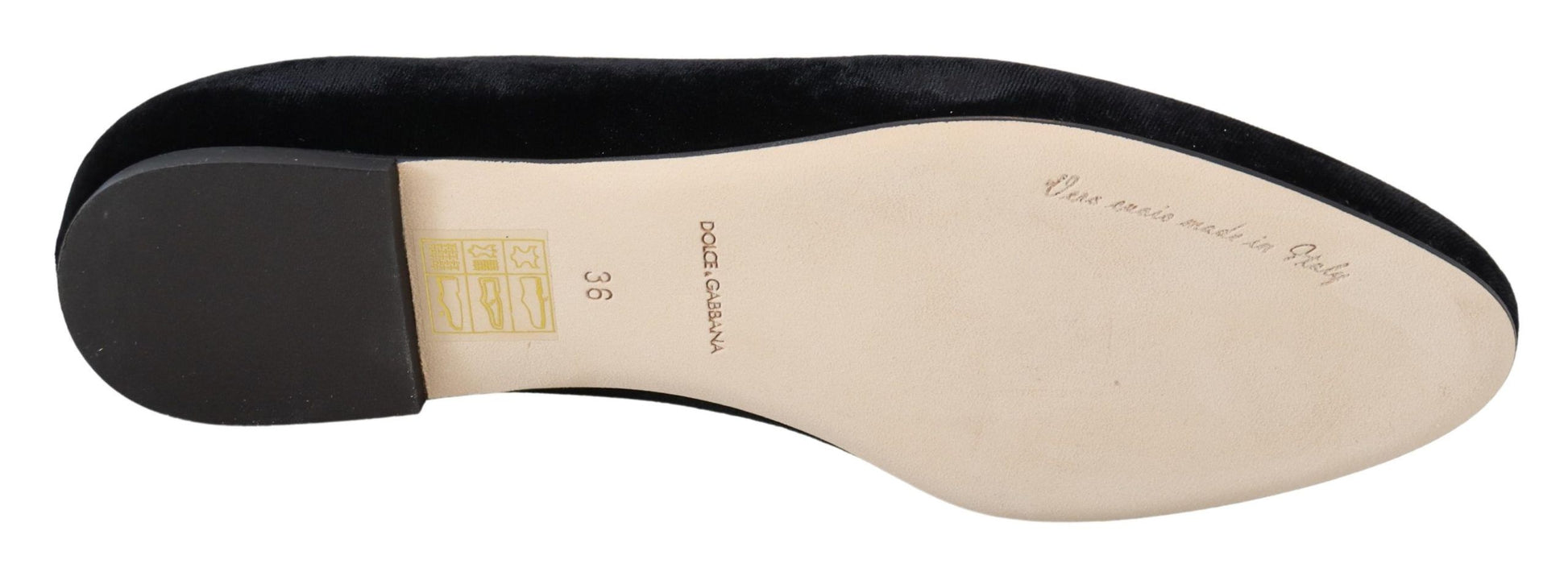 Mocassins plats à enfiler en velours noir Dolce &amp; Gabbana