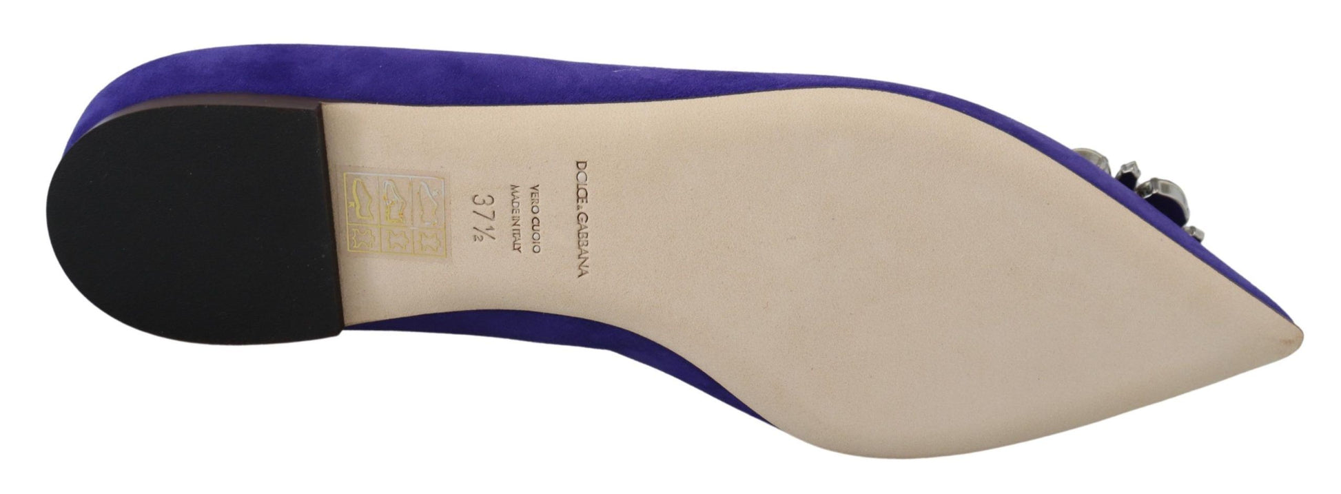 Mocassins plats Dolce &amp; Gabbana en daim violet avec cristaux