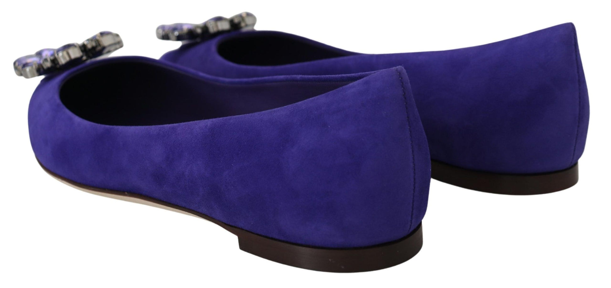 Mocassins plats Dolce &amp; Gabbana en daim violet avec cristaux