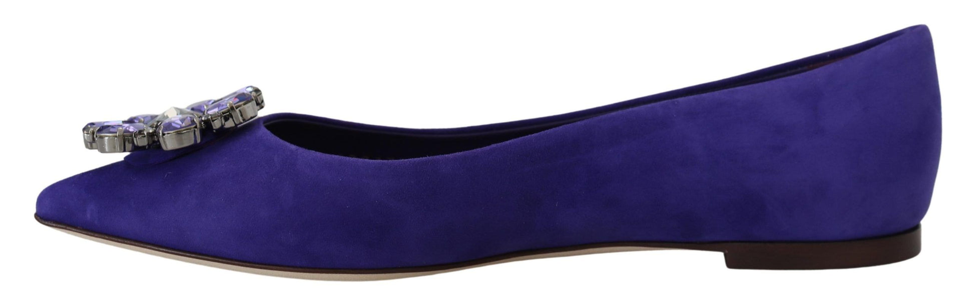 Mocassins plats Dolce &amp; Gabbana en daim violet avec cristaux