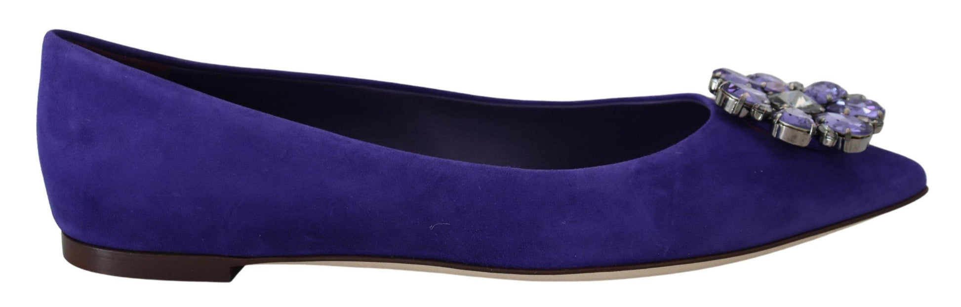 Mocassins plats Dolce &amp; Gabbana en daim violet avec cristaux