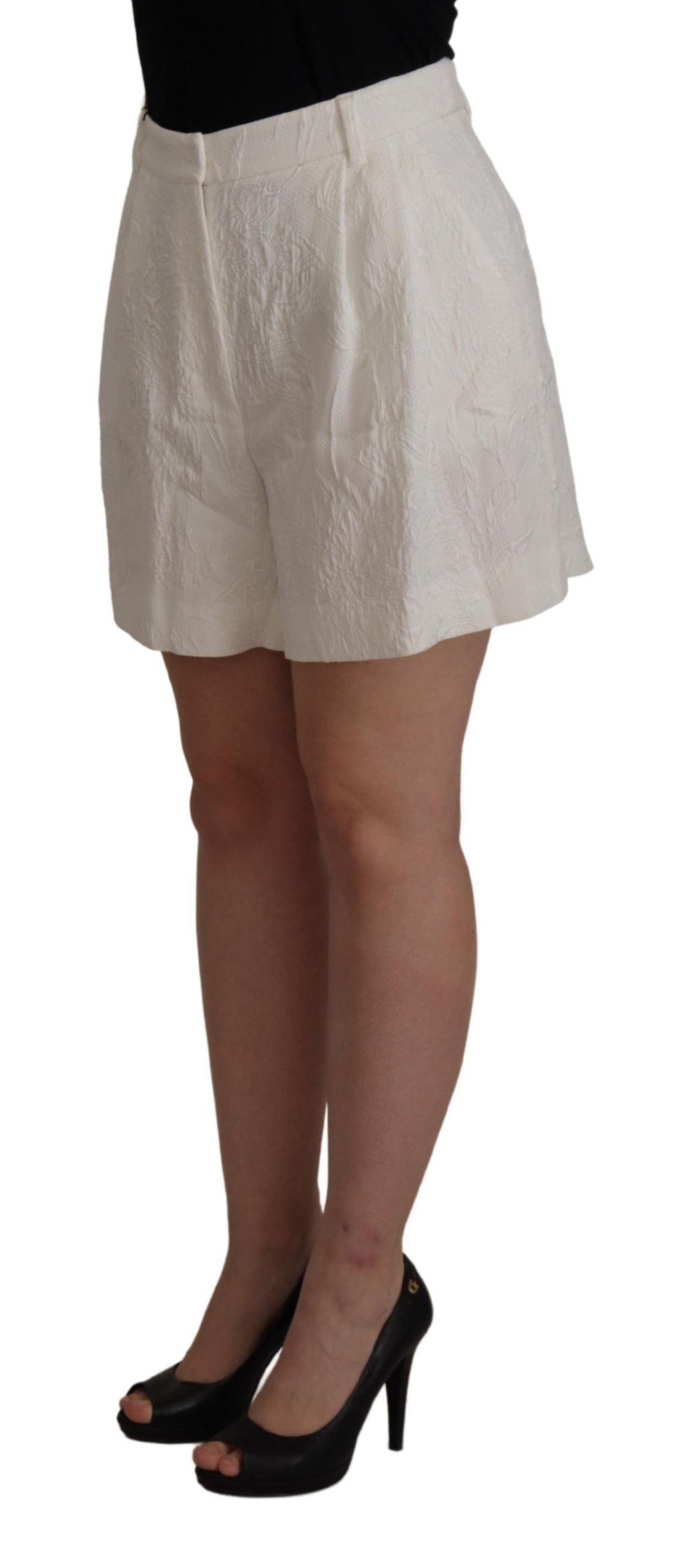 Culotte-short taille haute blanche en coton Dolce &amp; Gabbana