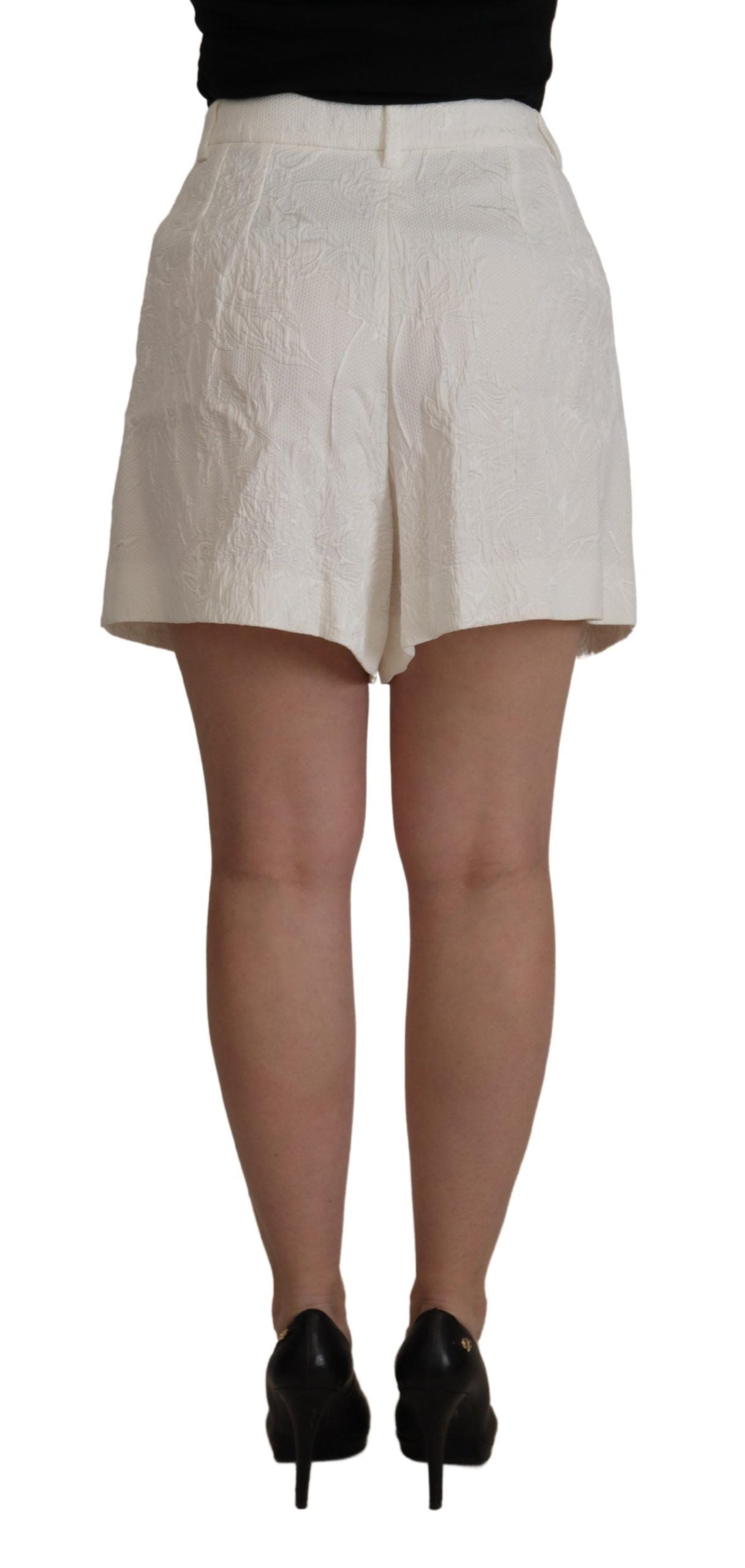 Culotte-short taille haute blanche en coton Dolce &amp; Gabbana