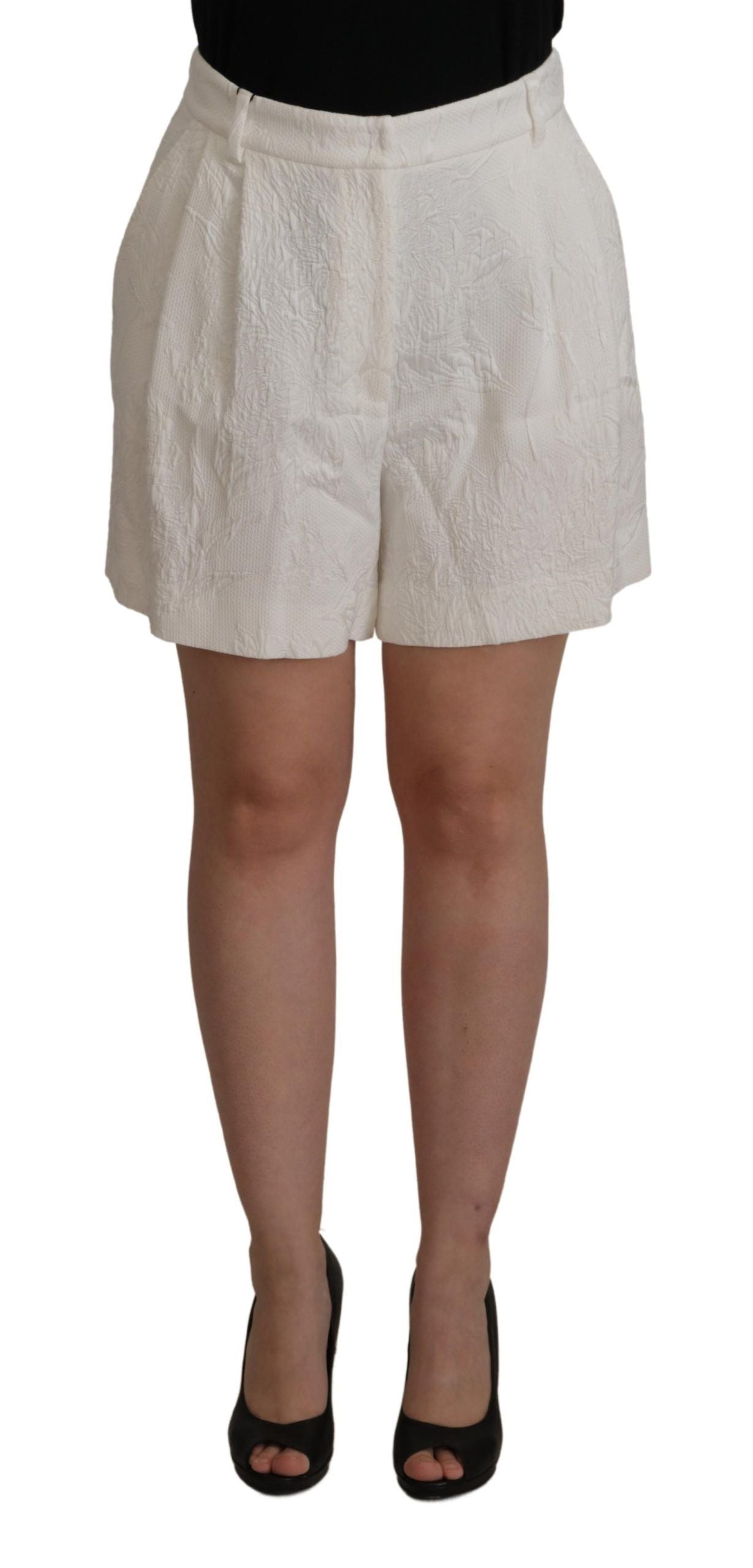Culotte-short taille haute blanche en coton Dolce &amp; Gabbana