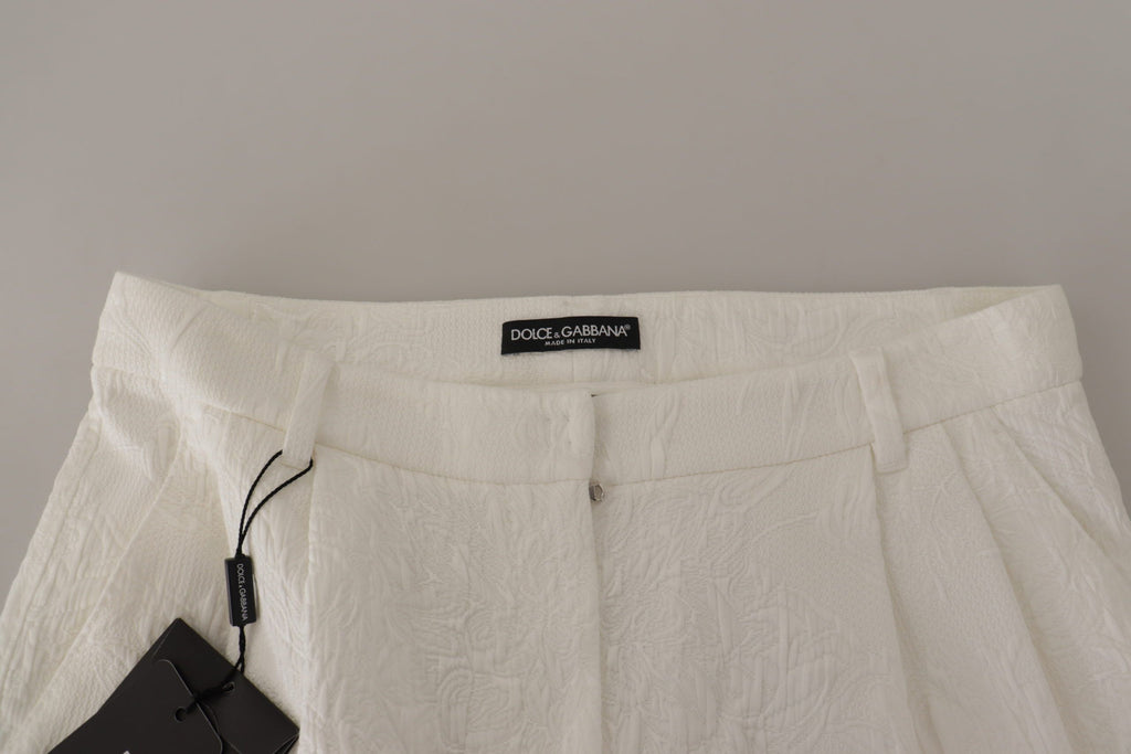 Culotte-short taille haute blanche en coton Dolce &amp; Gabbana