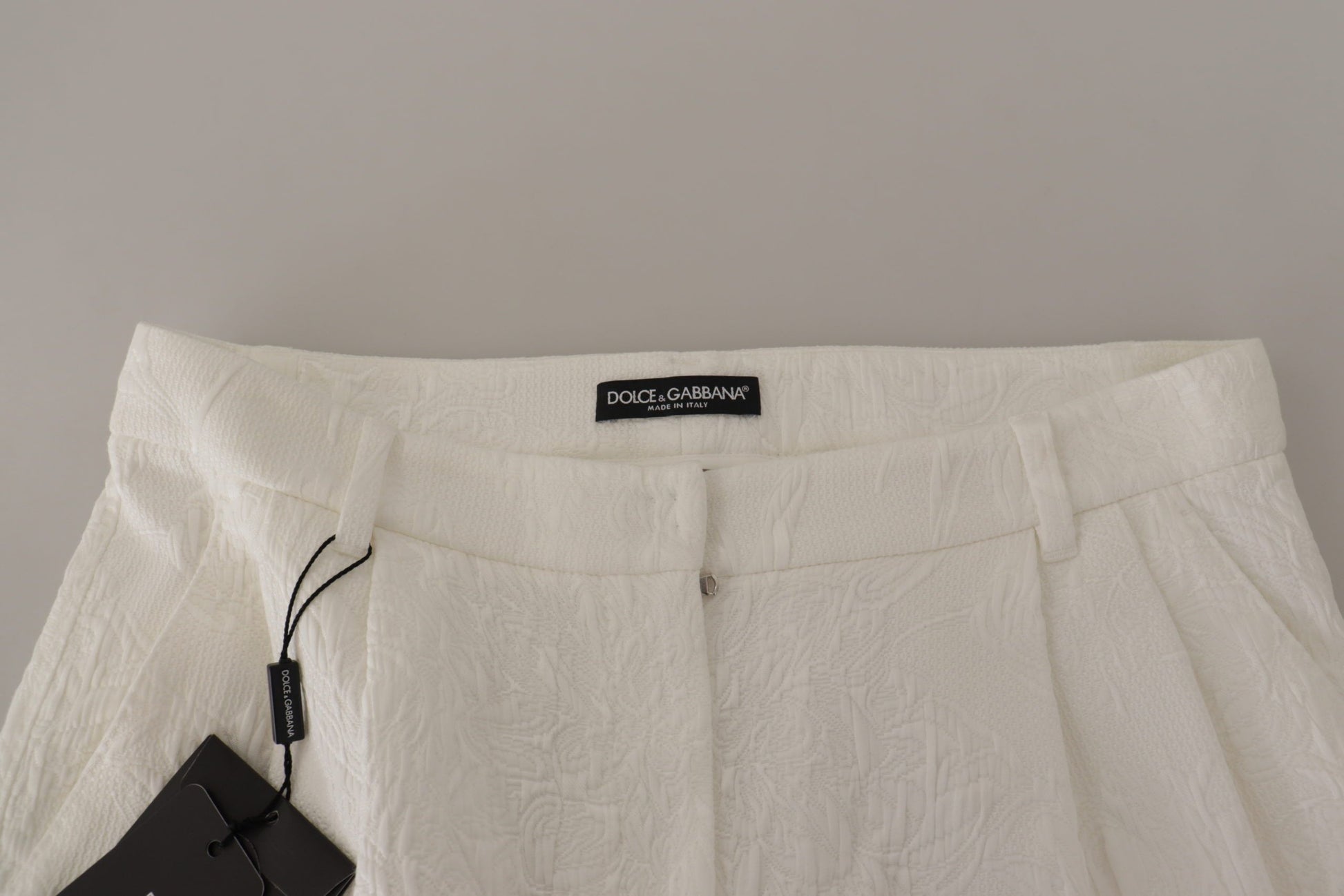 Culotte-short taille haute blanche en coton Dolce &amp; Gabbana