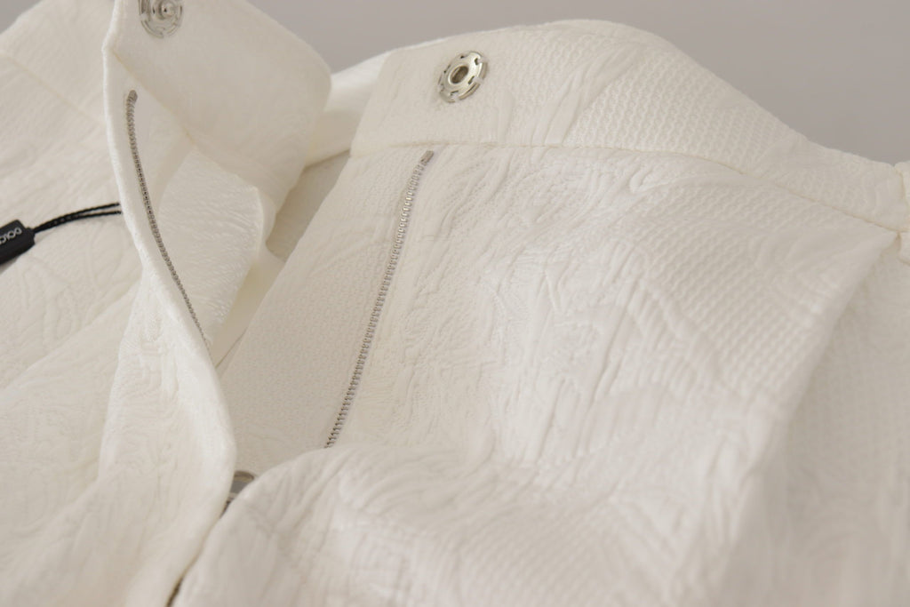 Culotte-short taille haute blanche en coton Dolce &amp; Gabbana