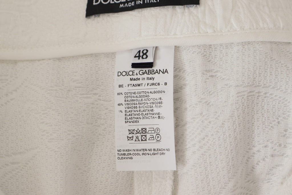 Culotte-short taille haute blanche en coton Dolce &amp; Gabbana