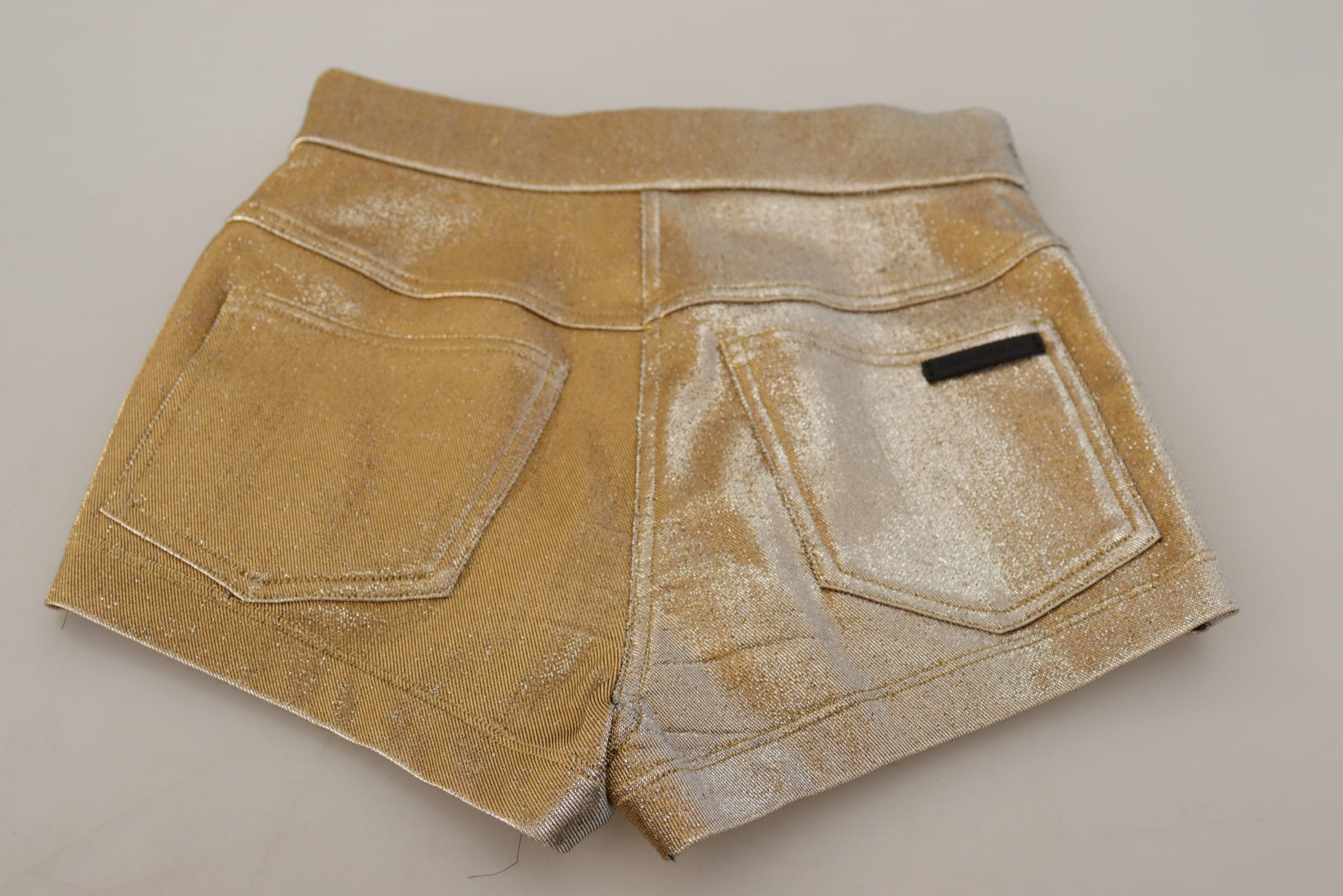 Short chaud pailleté en coton mélangé doré Dolce &amp; Gabbana