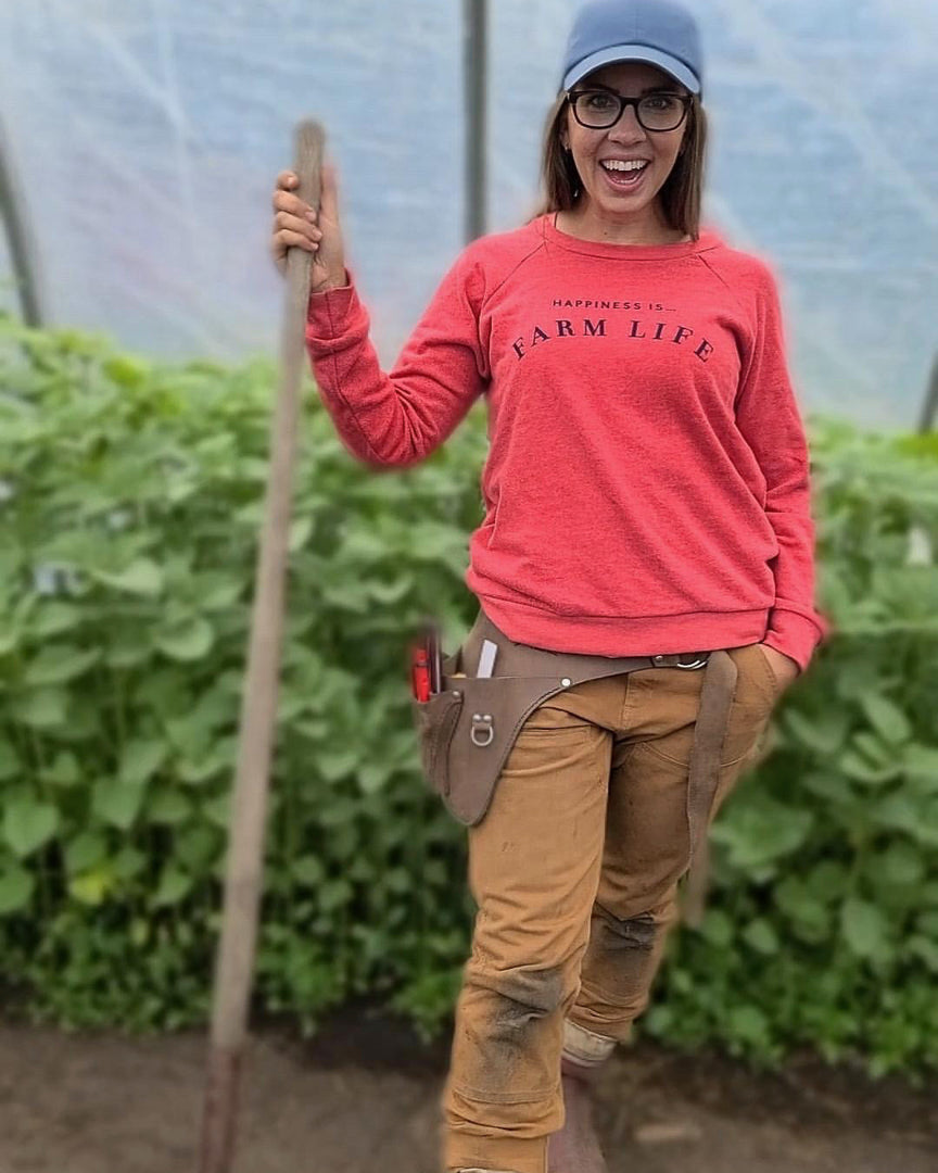 Women's Farm Crew Sweatshirt, Chili-1