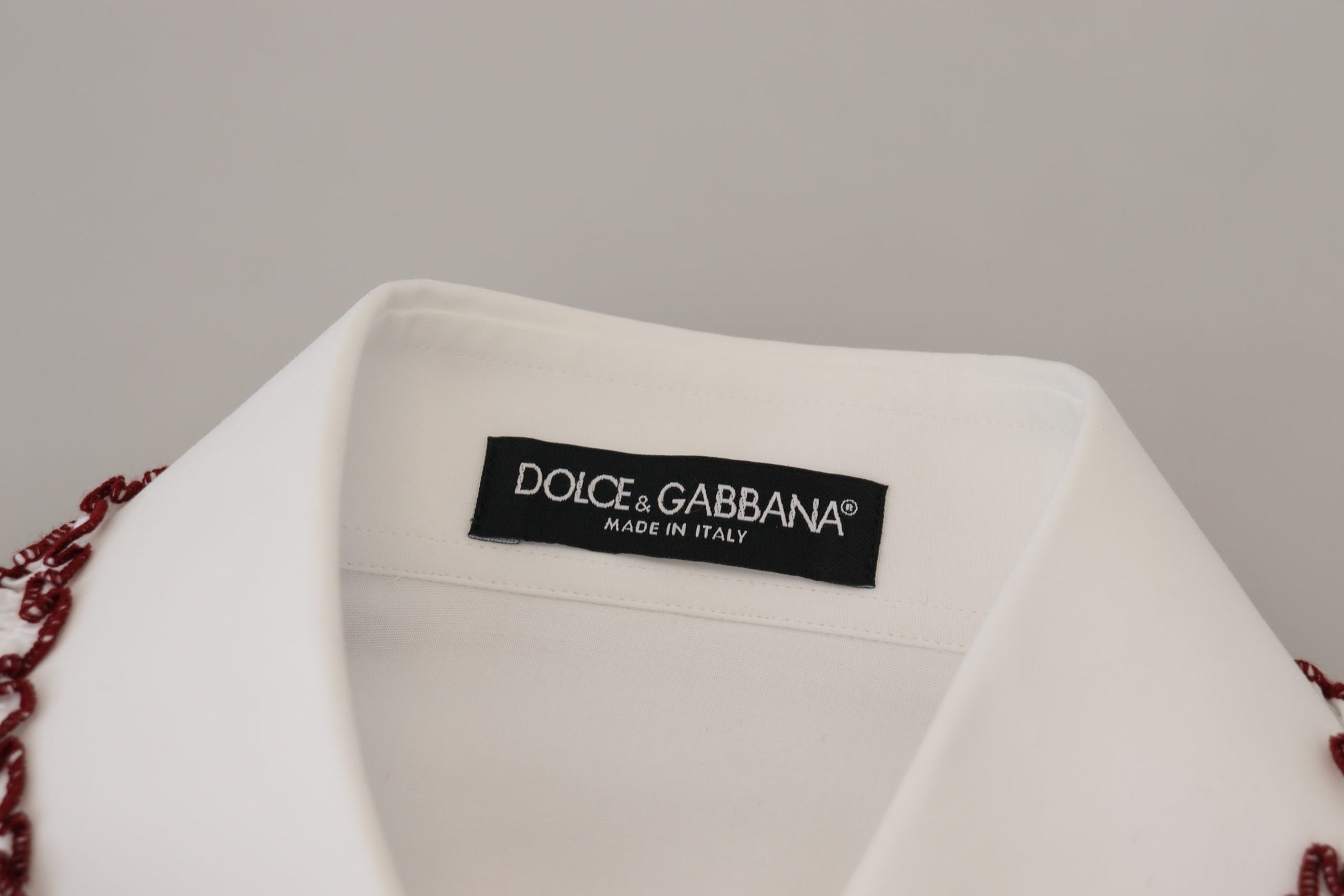 Dolce &amp; Gabbana Haut à manches longues en dentelle blanche et col à volants