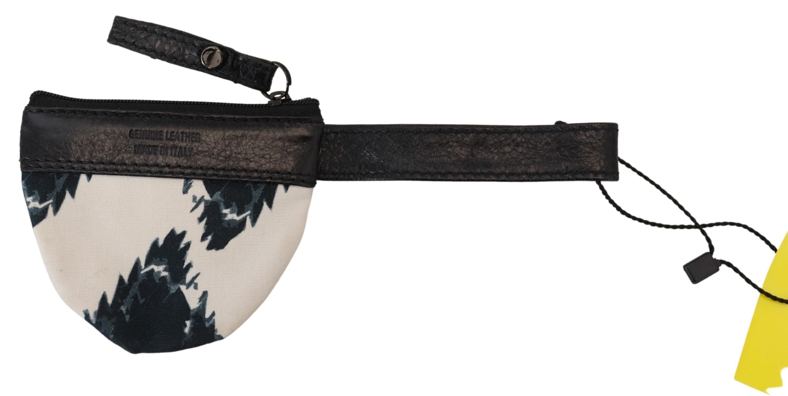 Portefeuille à sangle en cuir véritable blanc Costume National