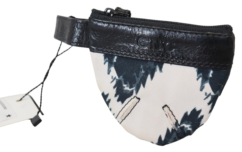 Portefeuille à sangle en cuir véritable blanc Costume National