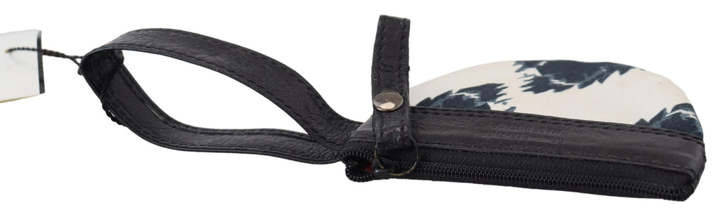 Portefeuille à sangle en cuir véritable blanc Costume National