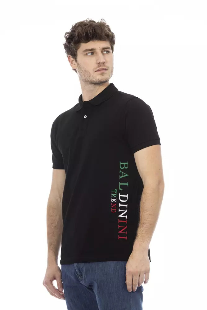Polo homme en coton noir Baldinini Trend