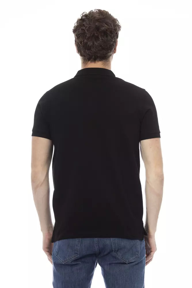 Polo homme en coton noir Baldinini Trend