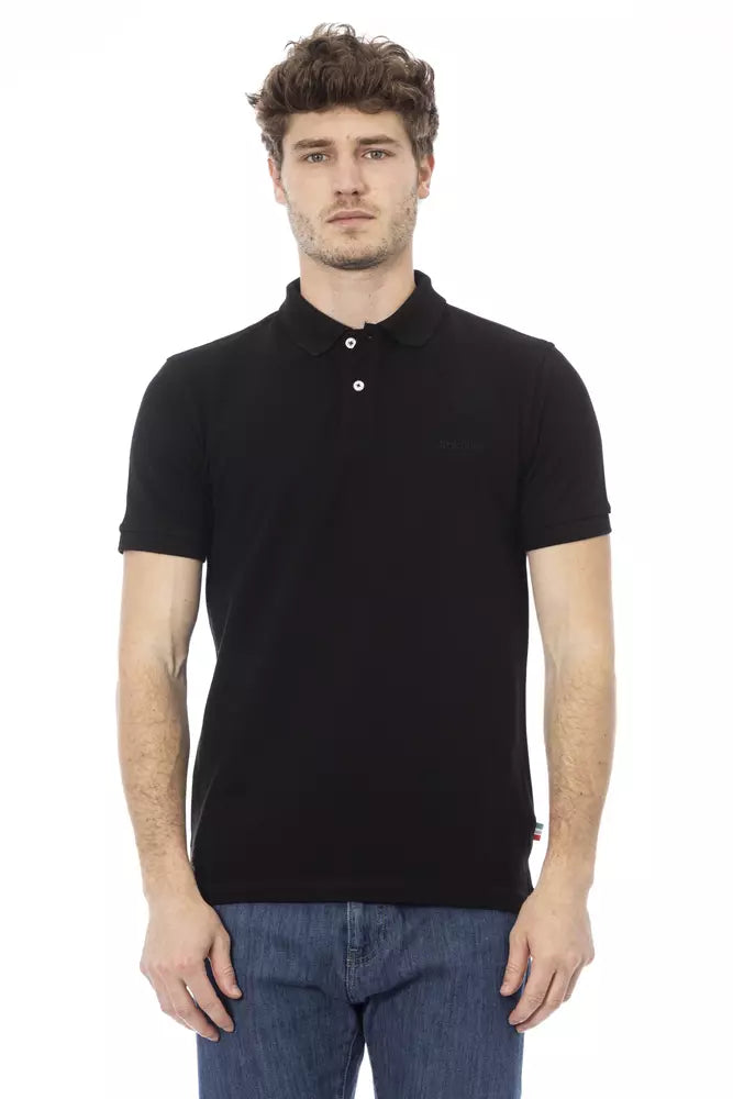 Polo homme en coton noir Baldinini Trend