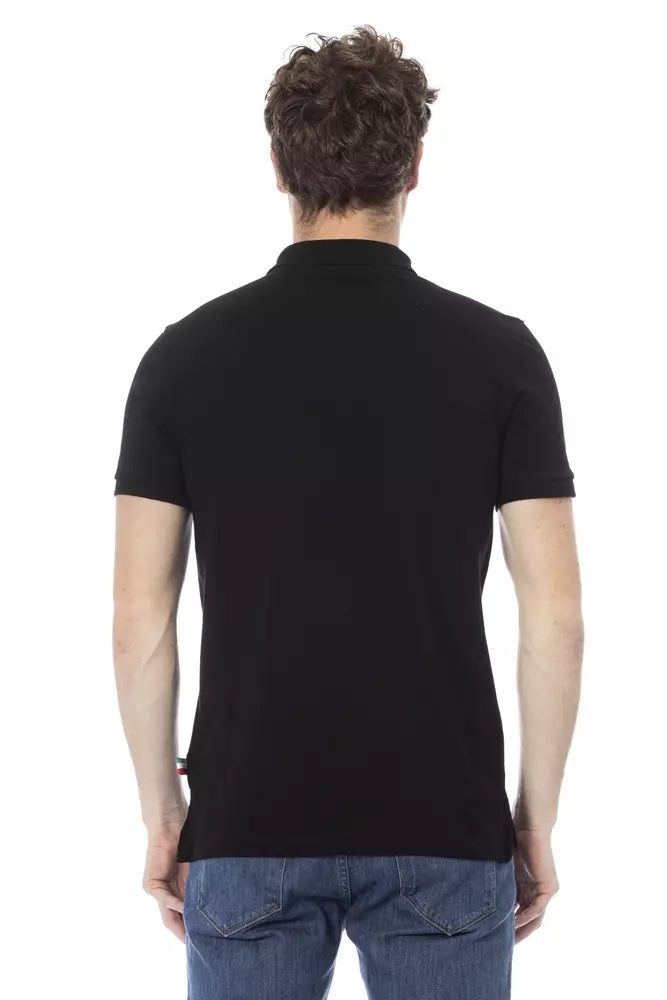 Polo homme en coton noir Baldinini Trend