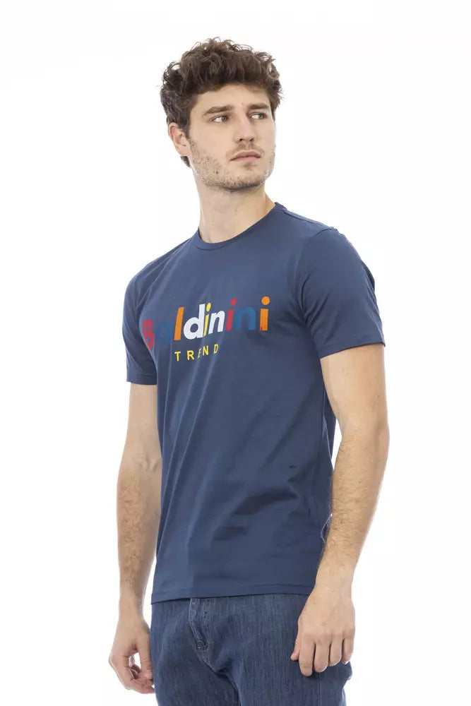 T-shirt homme en coton bleu tendance Baldinini