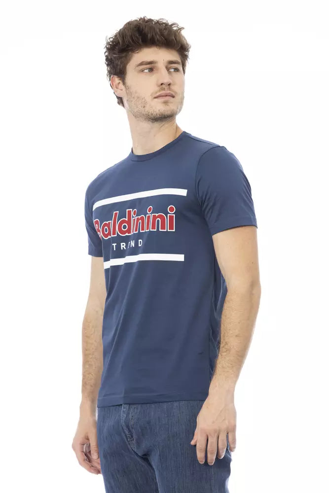 T-shirt homme en coton bleu tendance Baldinini