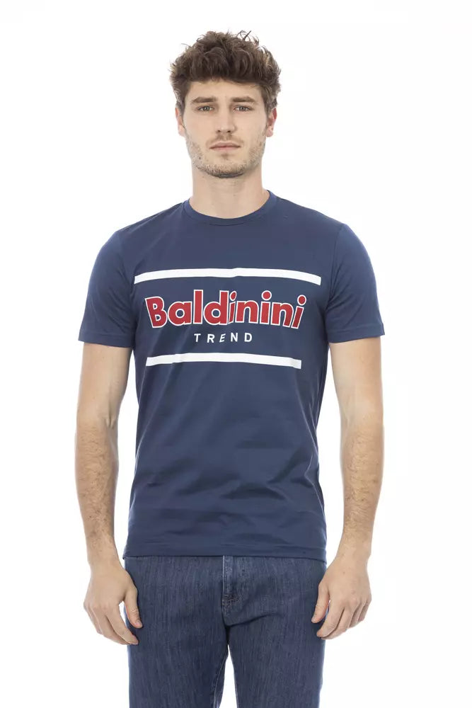 T-shirt homme en coton bleu tendance Baldinini