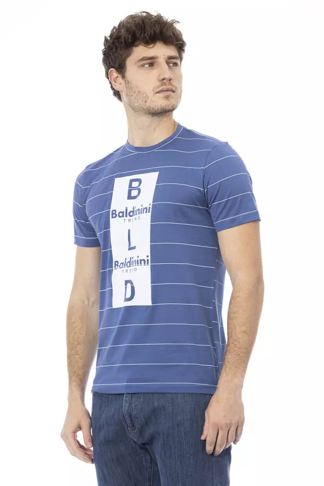 T-shirt homme en coton bleu tendance Baldinini