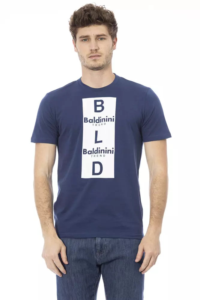 T-shirt homme en coton bleu tendance Baldinini
