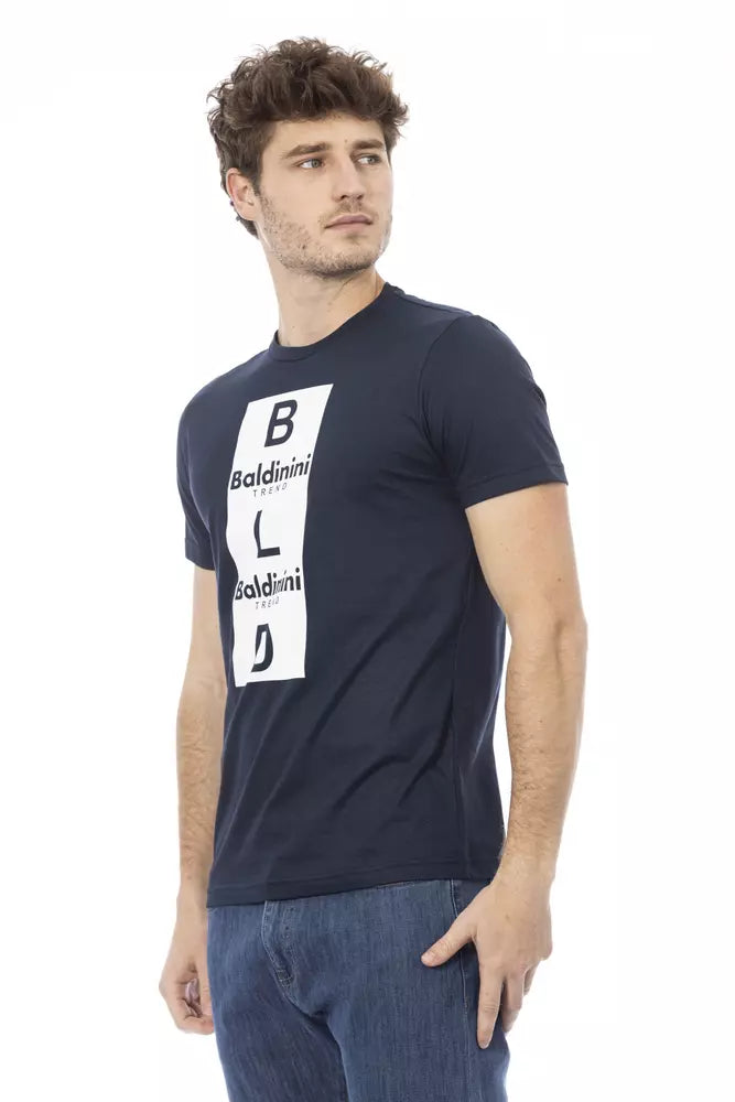 T-shirt homme en coton bleu tendance Baldinini
