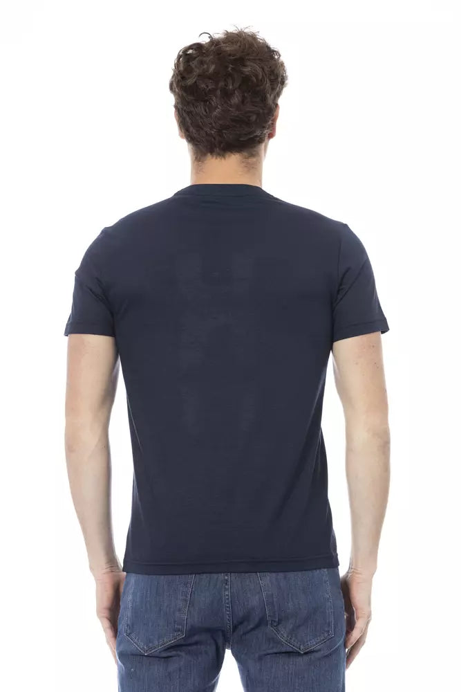 T-shirt homme en coton bleu tendance Baldinini