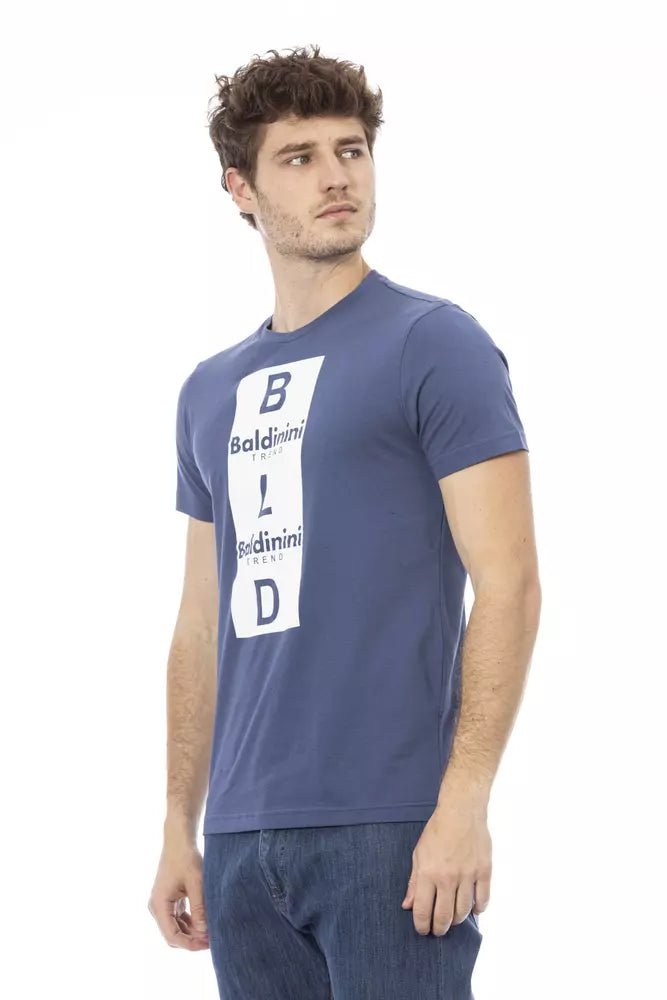 T-shirt homme en coton bleu tendance Baldinini