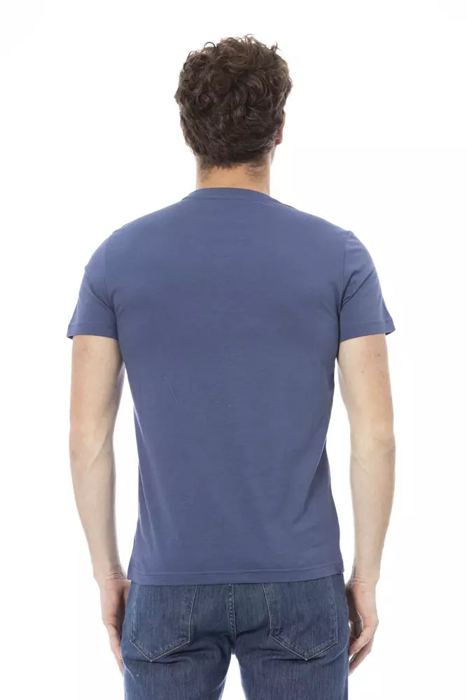 T-shirt homme en coton bleu tendance Baldinini