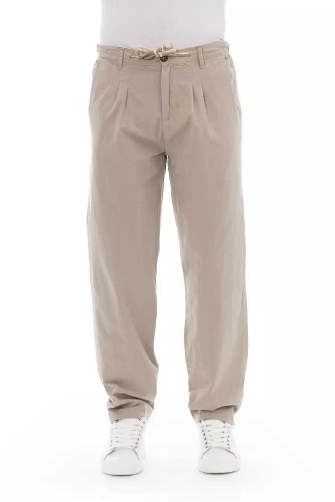 Pantalon chino homme en coton beige tendance Baldinini