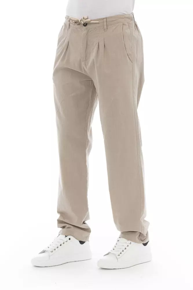 Pantalon chino homme en coton beige tendance Baldinini