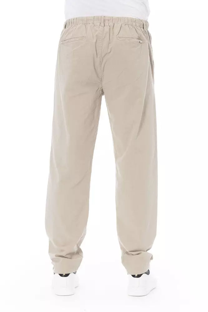 Pantalon chino homme en coton beige tendance Baldinini