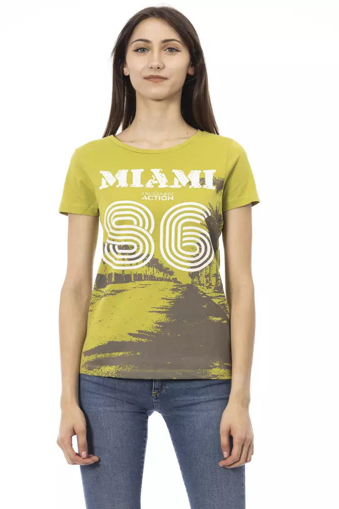 Trussardi Action « T-shirt femme en coton vert »